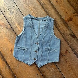 Denim Button-Up Vest